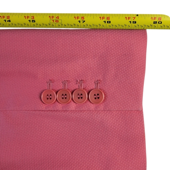 Talbots Blazer Size 12 Pink 1 Button Blazer Pockets 3/4 Sleeve Textured Lined - Picture 9 of 10